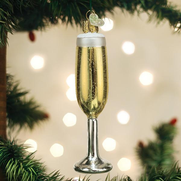 Champagne flute glass ornament