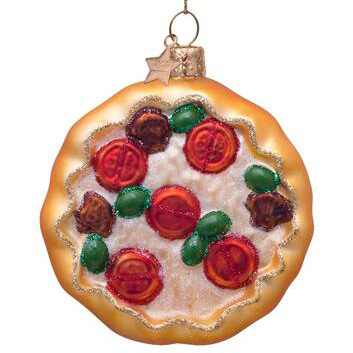 Pizza glass ornament