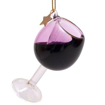 Red wine glass ornament