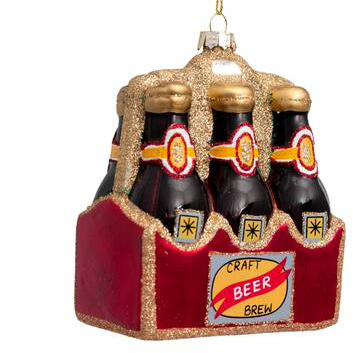 Bottle beer in tray glass ornament