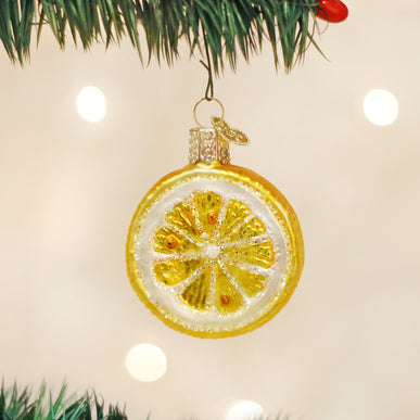Lemon slice glass ornament