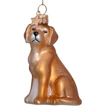 Blond dog galss ornament