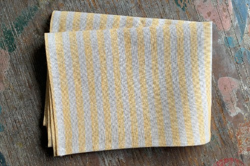 Linen kitchen cloth - yellow stripe