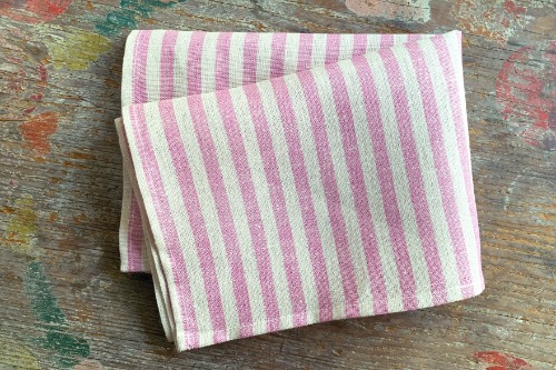 Linen kitchen cloth - Pink stripe